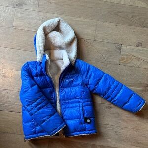 Orolay Cozy Blue reversible fleece Puffer Jacket with Hood